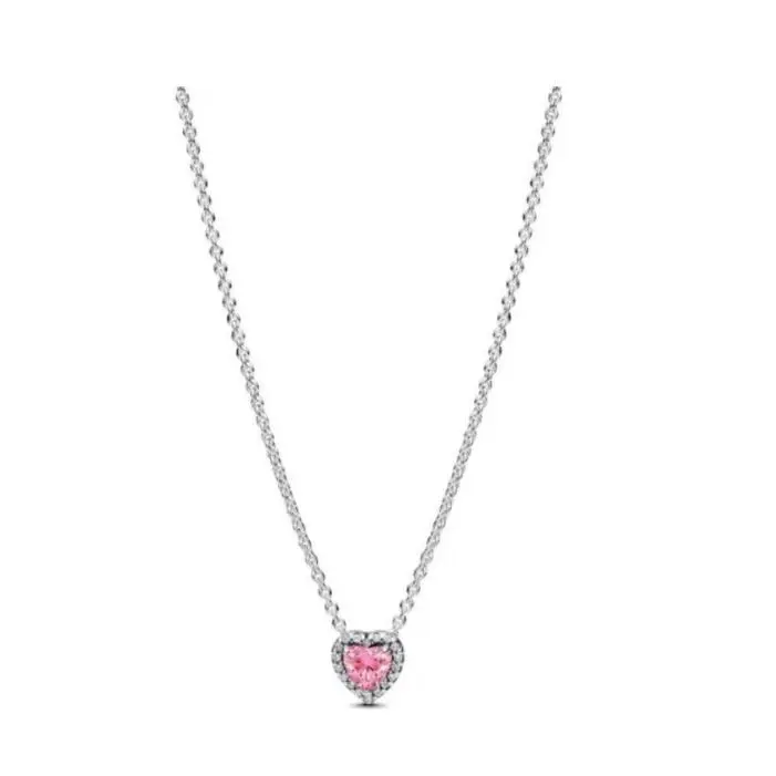 Pandora Collar Timeless 398425C02-45 Corazón Rosa, Viene con embalaje de Caja de regalo original. - 1