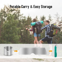 Estufa De Camping Ultraligera Y Ultrafina De Titanio Con Pantalla De Protección Contra Viento Placa Antiviento Para Exteriores - details 21