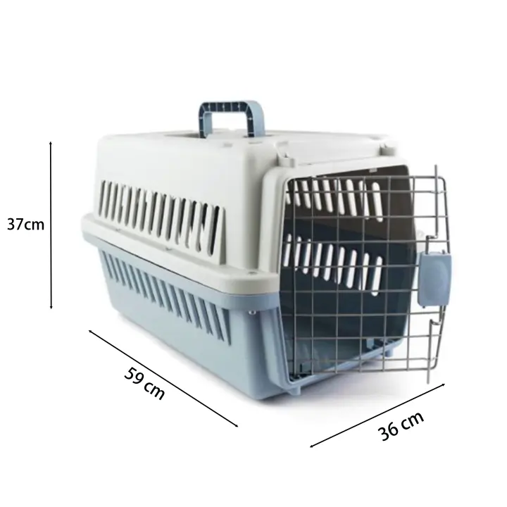 Transportin rigido para mascotas, jaula para perros o gatos transpirable con asa, rejillas metalicas de aireacion, jaula para viajes, autocaravana, uso interiores o exteriores. - 1