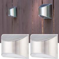 PORCHEDDU Paquete de 4 Luces Solares de pared para Exterior, impermeable, para Terraza, Valla, Escalera, Jardín, patio, barandilla, LED Blanco Cálido - details 11