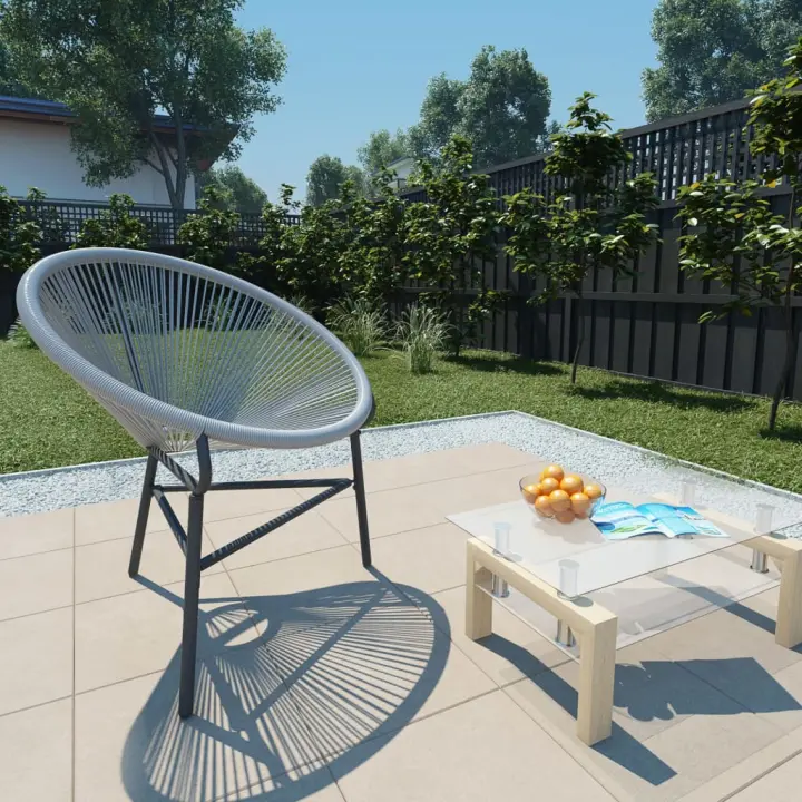 Silla de Jardín Acapulco en polyrattan Gris - 1