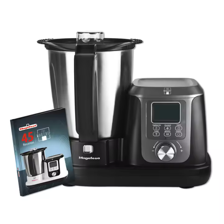 Magefesa Magchef - Robot de Cocina Multifunción Negro, Capacidad 3.3L, Incluye Recetario, Espátula, Batidor, Protector de Cuchillas, Vaso Medidor - 1