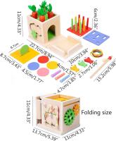 Juguete Montessori De Madera Kit De Juego Para Desarrollo Temprano En Edad De 3-6 Años Sorteo De Formas Y Caída De Bolas Caja De Permanencia De Objetos Con Monedas Y Zanahorias Para Niños Pequeños - details 34