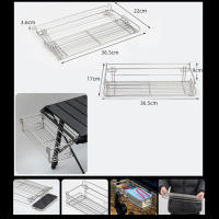 Bandeja De Almacenamiento Para Mesa De Camping Con Soporte Lateral Y Agujeros Para Drenaje En Acero Inoxidable 201 Para Picnics Al Aire Libre Y Viajes - details 5