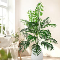 Planta Artificial De Palmera Areca De 105 Cm Hojas Tropicales Falsas Decoración Para Interior Y Oficina Color Amarillo - details 4