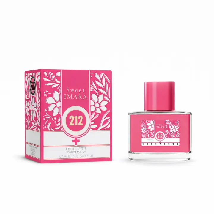 Sweet Imara 212 Eau de Toilette para Mujer 100 ml, Perfume Femenino Dulce y Floral con Fondo Cálido, Fragancia Versátil de Uso Diario, Frasco Elegante con Caja Decorativa Ideal para Regalo - 1