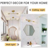 Lámpara De Pared Dorada Para Interiores E27 Decoración De Muebles Iluminación Para Pasillo Dormitorio Instalación De Montaje Incluye Bombilla Dimmer Y Dispositivo Inteligente - details 3