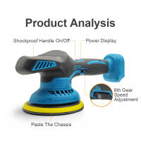 Pulidor de coche inalámbrico, herramienta de eliminación de óxido, 6 engranajes, eléctrico, automático, limpieza, encerado de Metal, madera, batería Makita,Cordless Car Polisher - details 4