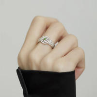 Anillo De Bambú De Jade Hetian Lácteo Platinado En Plata De Ley 925 Para Mujer Y Niña Regalo Joyería Vintage Irregular - details 23