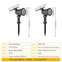 Lámpara De Calle Solar LED Exterior RGB IP65 Impermeable Luz Ajustable Para Jardín Paisaje Hogar Con Luz LED De 9 Varillas - details 2