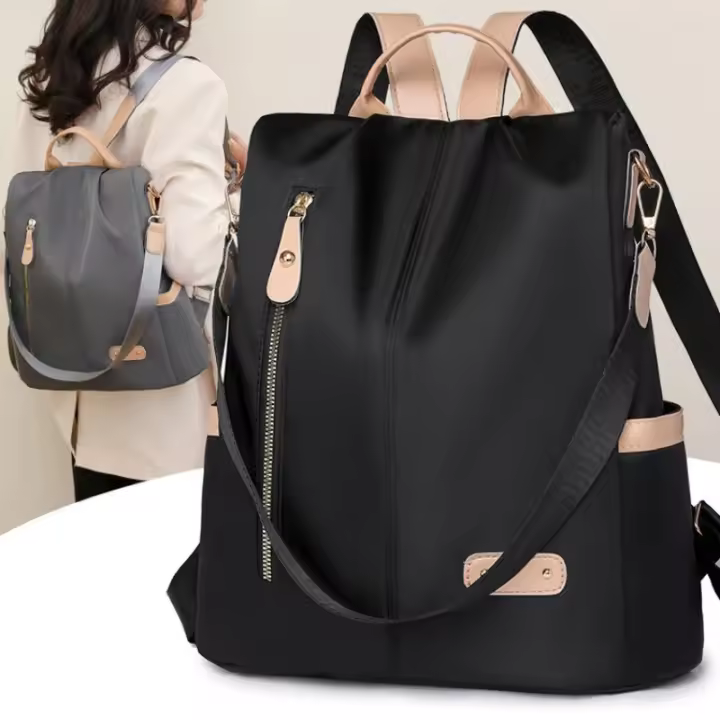Nueva Mochila Antirrobo Para Mujer De Oxford Gran Capacidad Versátil Y Sencilla Bolso De Viaje Con Sistema De Almohadilla De Hombro - 1