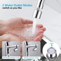 Aireador de grifo giratorio de 360 ° Aireador de grifo de 2 flujos 22mm, ahorra de agua a prueba de salpicaduras Cocina Cuarto de baño Grifo de fregadero Grifo Cabezal de pulverización Pulverizador Bubbler, FM22 - details 0