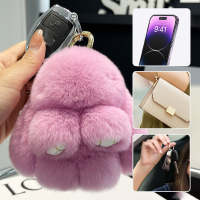 Llavero De Borla De Peluche De Conejo 14cm Para Mujer Adorno Para Bolso Y Coche Joyería Colgante Accesorios Regalos - details 2