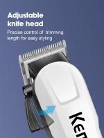 Kemei KM-809A Ajustable Cortadora De Pelo Profesional Para Hombres Con Pantalla LED Cortadora De Cabello Eléctrica Recargable Y Con Cable 3 Cuchillas Incluidas - details 2