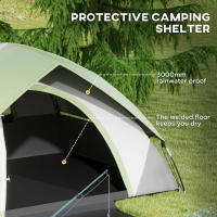 Outsunny Tienda de Campaña para 2 Personas Tienda de Camping Plegable Ligera Impermeable 3000 mm con Puerta Ventana Gancho y Bolsa de Transporte 210x150x110 cm Gris y Naranja - details 3