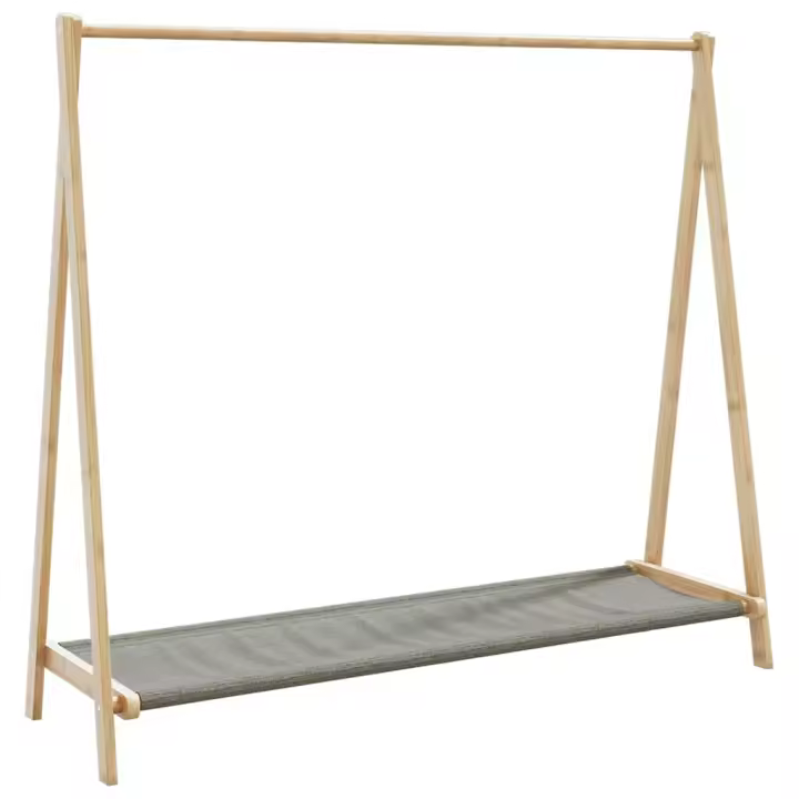 Perchero con estantes bambú 106x34x102 cm - 1