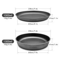 Tomshoo Sartén De Titanio Ligera De 1000/1500ML Plato Para Comida Contenedor De Alimentos Para Camping Y Senderismo Al Aire Libre - details 2