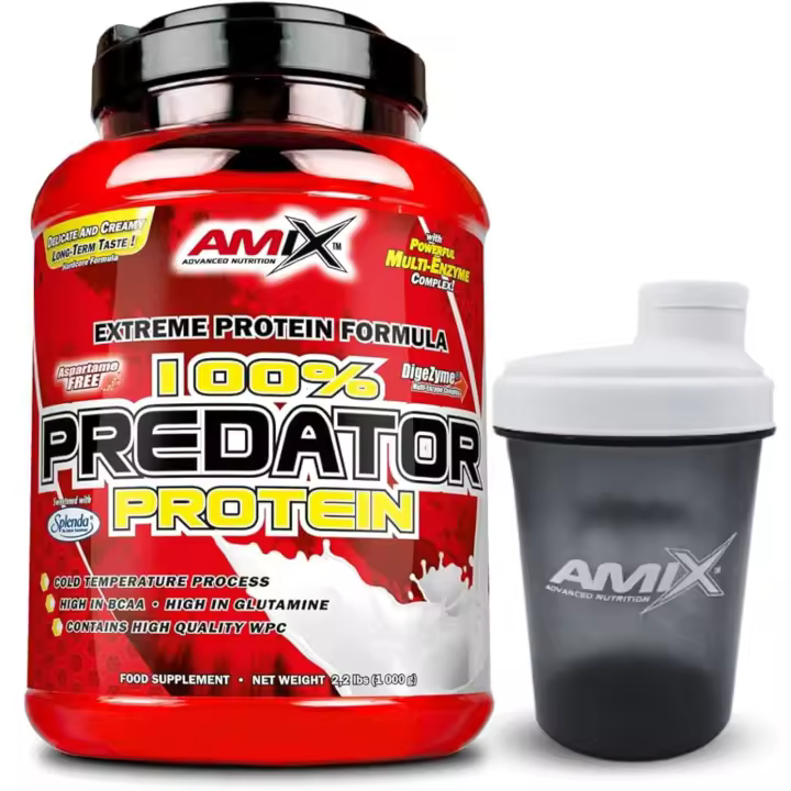 AMIX Nutrition - Proteínas para Aumentar Masa Muscular - Predator Bote 1 Kg + SHAKER REGALO - 1