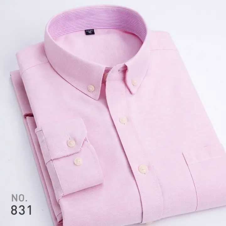 Camisa De Oxford Para Hombre Con Rayas Y Cuadros Estilo Casual Manga Larga Cómoda Transpirable Diseño De Cuello Y Botones Slim Business - 1