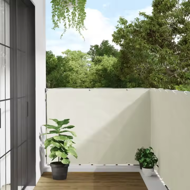vidaXL Pantalla de privacidad de balcón PVC blanco 800x120 cm - 1