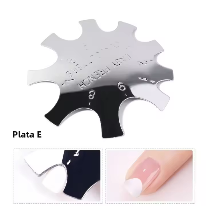 Molde De Dibujo De Uñas Almendra pro 12 Estilo Fácil Frances Sonrisa Cortadora De Uñas Herramientas De Manicura Con Diseño V Línea Cortador De Uñas - 1
