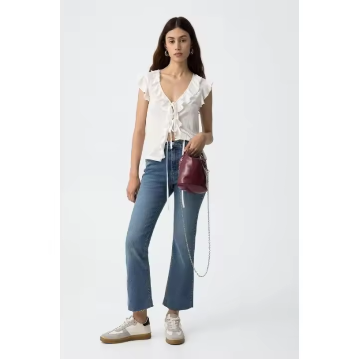 Jeans Marcas Megan Mujer Ropa Tiffosi Tiffosi mujer  Jeans cropped -Tiffosi- Megan_59 M10 azul medio - 1