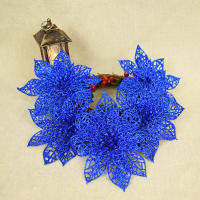 Decoración De Navidad Rosa Artificial Brillante 5/10pcs Flores Para Wreath Accesorios De Colores Adornos Para El Hogar DIY Noel - details 10