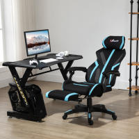 Vinsetto Silla Gaming con Reposapiés Retráctil Silla de Oficina Giratoria Reclinable con Reposacabezas y Altura Ajustable 65x65x119-129 cm - details 1