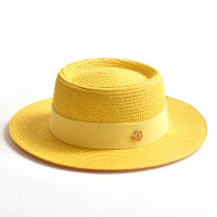 Sombrero De Paja Para Mujer Moda Verano Protección Solar Ribete Plano Cordón Estilo Casual Para Playa Y Viajes - details 10