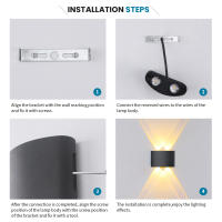 Luz De Pared LED Para Exteriores E Interiores 2W 4W 6W 8W 10W AC85-265V Blanca Negra Moderna Para Jardín Dormitorio Pasillo - details 4