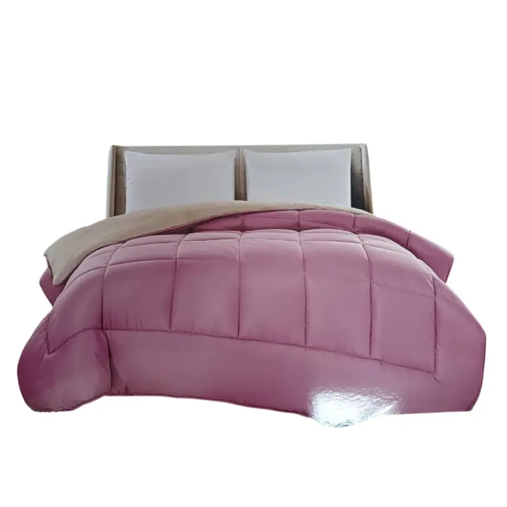 Edredón Bicolor Reversible Rosa Palo /Beige: Sofisticación, Comodidad y Estilo Atemporal, Renueva Tu Dormitorio con el Edredón  Mommata. - 1