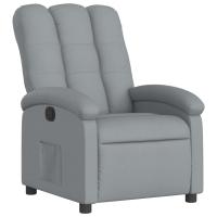 vidaXL Sillón reclinable de tela Gris claro, Gris oscuro, Negro Sillon Dormitorio Sillon Comodos Silla Relax Sillón Sofá - details 1