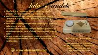 Quemador de Palo Santo de madera natural con grabado Nudo de Bruja, soporte de acero inoxidable, vela de té, Palo Santo. Marca Lala´s candels - details 2