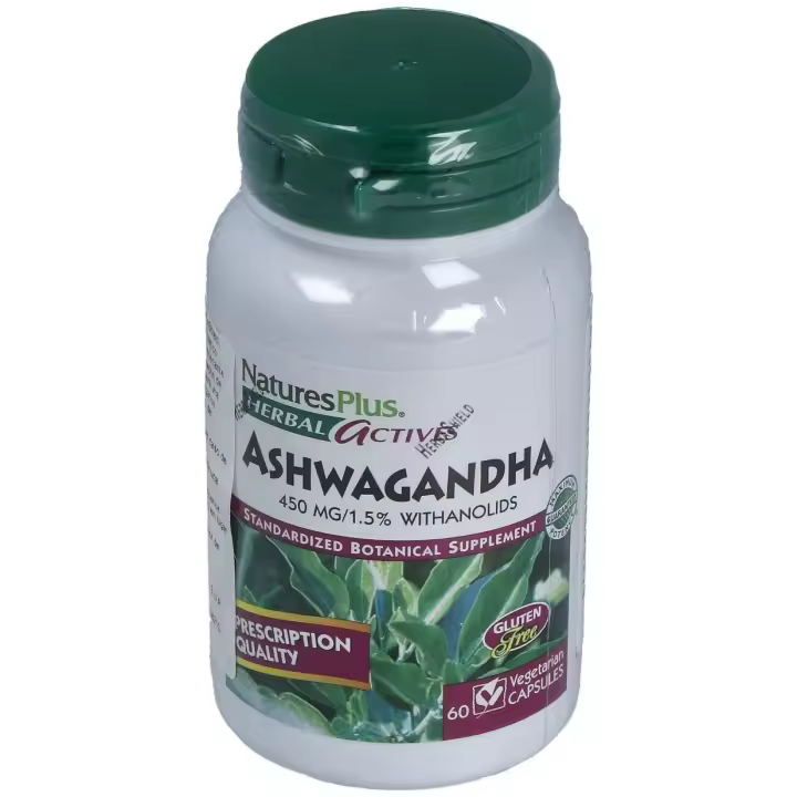 Ashwaganda Raiz 450Mg. 60Cap. Herbal Actives - 1
