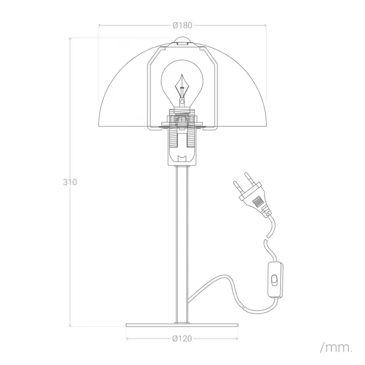 Ledkia Lámpara de Mesa de Metal Wavuli Blanco - 1