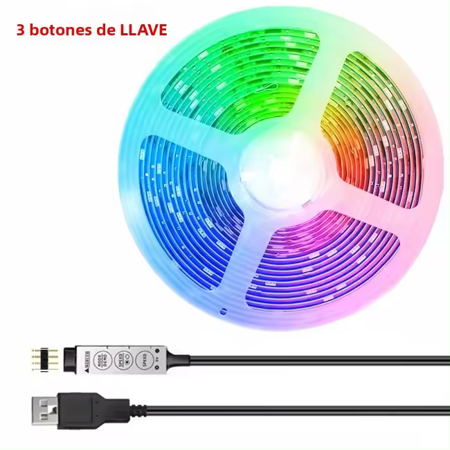 LED Strip Lights RGB 5050 USB Para Iluminación De Fondo De TV Control Remoto Infrarrojo De Larga Distancia Luz Neón Para El Hogar Colorido - 1
