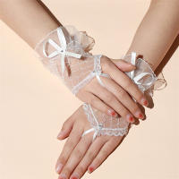 Guantes De Encaje Retro Para Mujer Elegantes Y Vacíos En Negro Rojo Y Blanco Para Bodas Y Fiestas Accesorios De Guantes Cortos De Boda - details 10