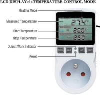 Controlador de temperatura digital Socket Thermostat de refrigeración de calefacción 230V with sensor Socket y probe Pantalla LCD para winteradero, Acuario, Terrarium, Rep - details 1