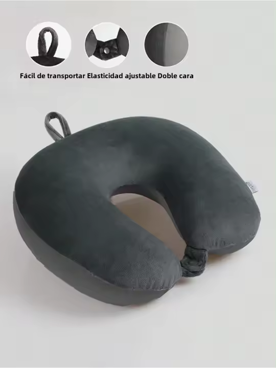 Almohada De Viaje En U Para El Cuello Almohada De Avión Para Dormir Rectangular De Poliéster 100% Recubrimiento De Espuma - 1