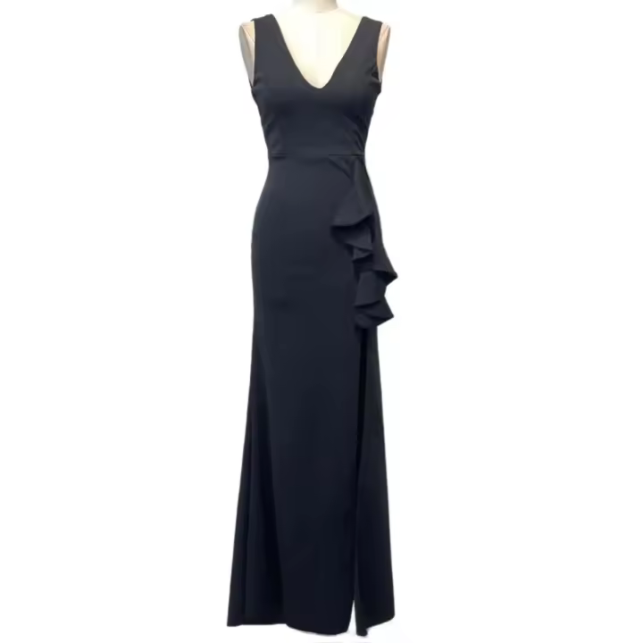 VESTIDO LARGO CREPE SCUBA - 1