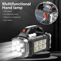 Linterna Portátil LED+COB Potente Solar+USB Recargable Para Emergencias Y Camping Torcha De BÚsqueda Con Banco De Energía - details 8