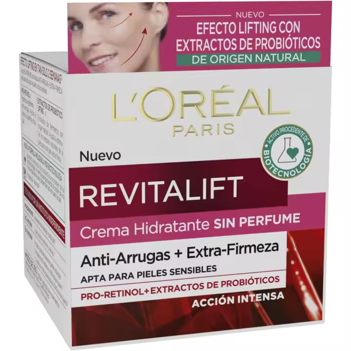 L'Oreal Paris Dermo Expertise Revitalift Crema Hidratante Sin Perfume Anti Arrugas Extra Firmeza, 50 ml - Cuidado facial rejuvenecedor - 1