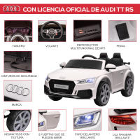 HOMCOM Audi TT Eléctrico Infantil Coche Juguete Niño 3+ con Mando a Distancia con Música y Luces Modos de Aprendizaje Batería 12V Doble Apertura de Puerta 102x60x44 cm - details 3
