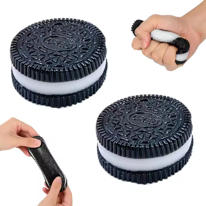 Aba Squishy, juguetes blandos, 2 piezas de galleta antiestrés para adultos y niños, Fufu Squishy, juguete de descompresión ultrasuave con ventilación - 1