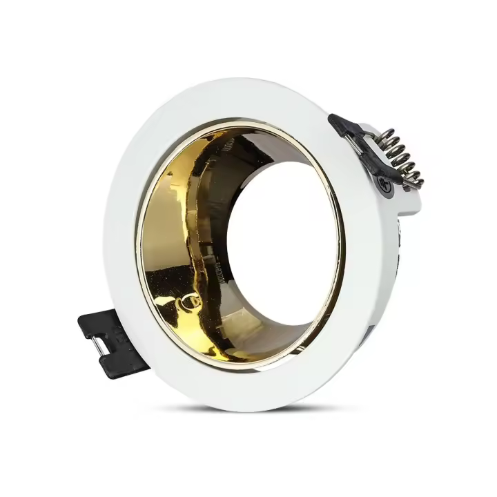 Aro de empotrar GU10 Blanco+Oro redondo VT-872  VTAC - 1