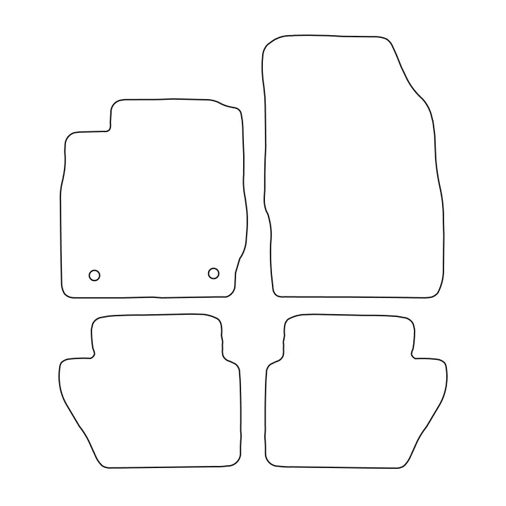 Juego de alfombrillas de terciopelo para Ford Fiesta VI MK7 Lift 2011-2017 - acabado azul - 1