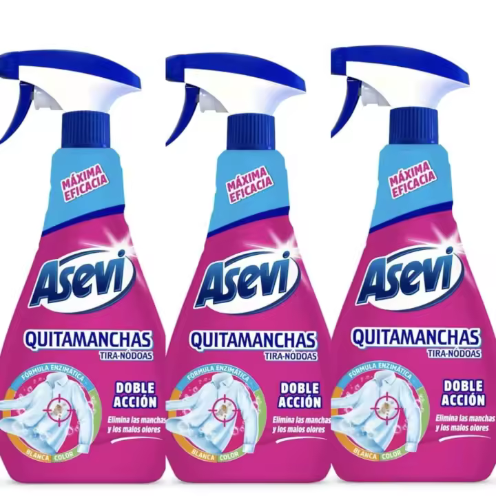 ASEVI- Pack 3 Quitamanchas 750ML - Elimina Manchas y Olores Eficaz Contra Manchas Difíciles Fórmula Sin Lejía - 1