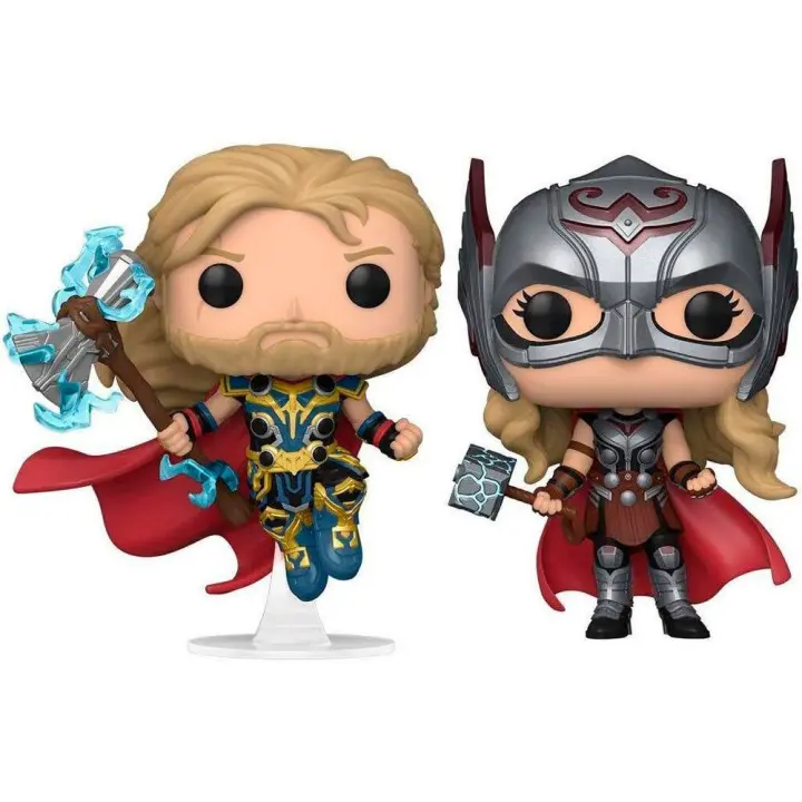 Blister 2 figuras POP Marvel Thor Love and Thunder Thor & Mighty Thor ExclusiveFigura  Coleccionable - Idea de Regalo- Mercancia Oficial - Juguetes para Niños y Adultos - Movies Fans - Muñeco para Coleccionistas y Exposición - 1