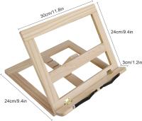 Soporte de Lectura para libros de Recetas de Cocina, soporte para Libros Con 2 soportes de metal para páginas, soporte para Libros y estantes de Madera plegable y ajustable, ideal para iPad or Tablet - details 2
