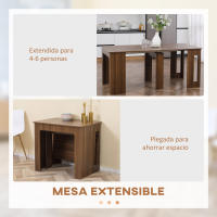 HOMCOM Mesa de Comedor Extensible para 4-6 Personas Mesa Consola con Alas Abatibles Mesa Auxiliar Multifuncional para Estudio Cocina Carga 60 kg 180x85x75 cm - details 0